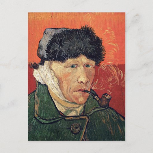 Van Gogh - Zelfportret met gebandatuurde oren Briefkaart (Voorkant)