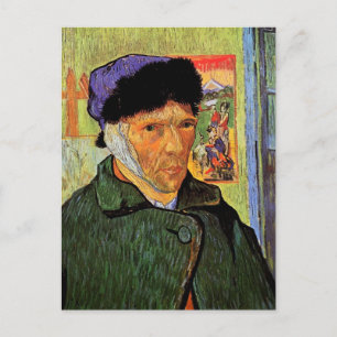 Van Gogh; Zelfportret met gebandatuurde oren Briefkaart