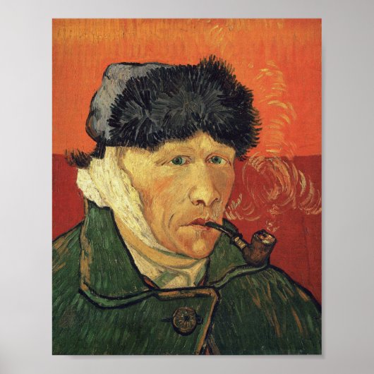 Van Gogh - Zelfportret met gebandatuurde oren Poster (Voorkant)