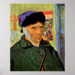 Van Gogh; Zelfportret met gebandatuurde oren Poster