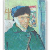 Van Gogh - Zelfportret met gebandatuurde oren Sticker (Voorkant)