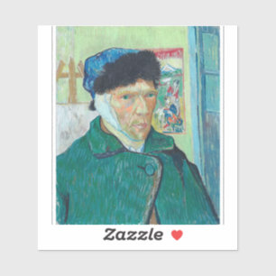Van Gogh - Zelfportret met gebandatuurde oren Sticker