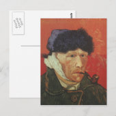 VAN GOGH - zelfportret met gelinkt oor en pijp Briefkaart (Voorkant / Achterkant)