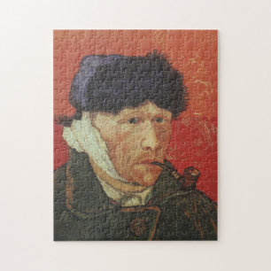 VAN GOGH - zelfportret met gelinkt oor en pijp Legpuzzel
