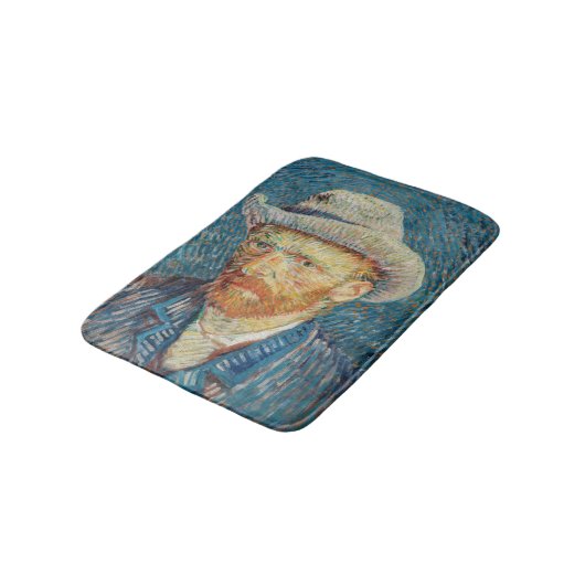 Van Gogh - Zelfportret met grijs Pet Badmat (Gekanteld)