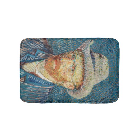 Van Gogh - Zelfportret met grijs Pet Badmat (Voorkant)
