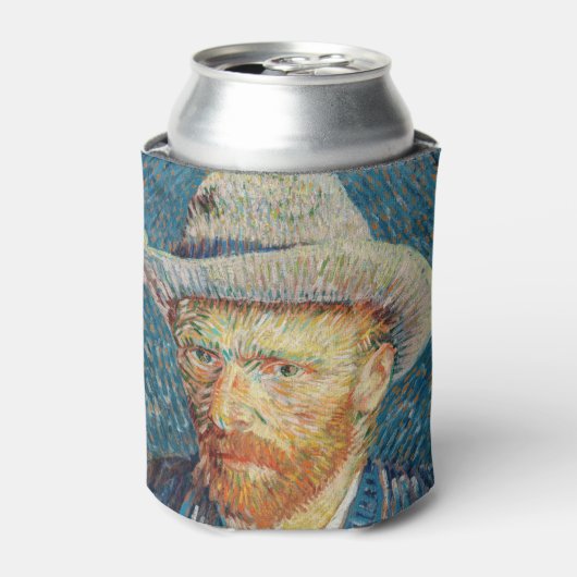 Van Gogh - Zelfportret met grijs Pet Blikjeskoeler (Blikje Voorkant)