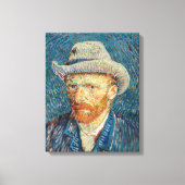 Van Gogh - Zelfportret met grijs Pet Canvas Afdruk (Voorkant)