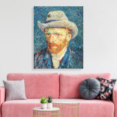 Van Gogh - Zelfportret met grijs Pet Canvas Afdruk (Insitu (Woonkamer))
