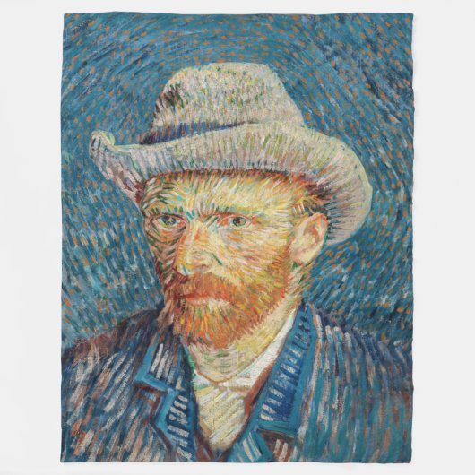 Van Gogh - Zelfportret met grijs Pet Fleece Deken (Voorkant)