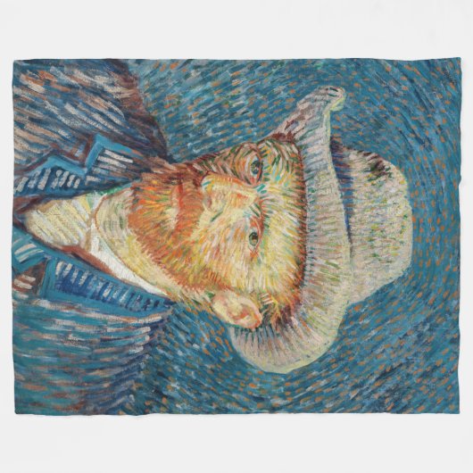 Van Gogh - Zelfportret met grijs Pet Fleece Deken (Voorkant (Horizontaal))