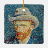Van Gogh - Zelfportret met grijs Pet Keramisch Ornament (Achterkant)