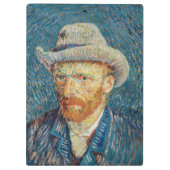 Van Gogh - Zelfportret met grijs Pet Klembord (Achterkant)