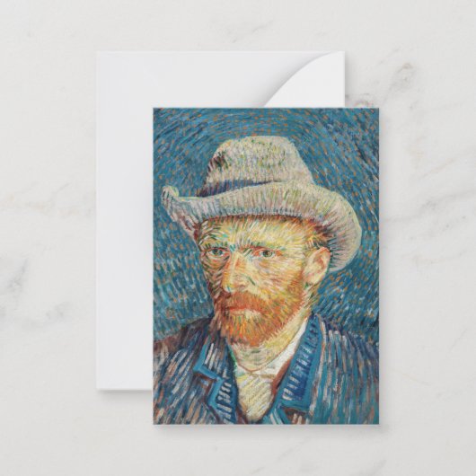 Van Gogh - Zelfportret met grijs Pet Notitiekaartje (Voorkant)