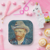 Van Gogh - Zelfportret met grijs Pet Papieren Bordje (Feest)