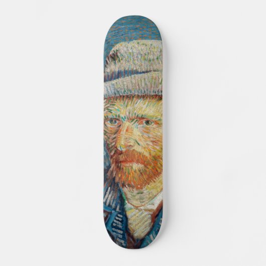 Van Gogh - Zelfportret met grijs Pet Persoonlijk Skateboard (Voorkant)