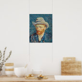 Van Gogh - Zelfportret met grijs Pet Poster (Keuken)