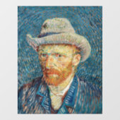Van Gogh - Zelfportret met grijs Pet Raamsticker (Vel)