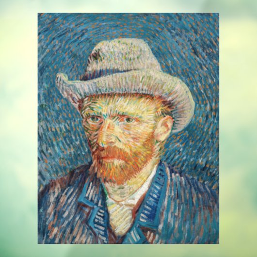 Van Gogh - Zelfportret met grijs Pet Raamsticker (Vel 3)