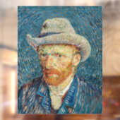 Van Gogh - Zelfportret met grijs Pet Raamsticker (Vel 2)