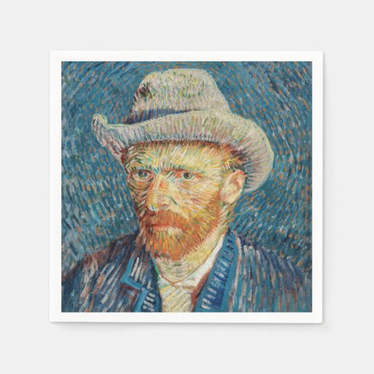 Van Gogh - Zelfportret met grijs Pet Servet (Voorkant)