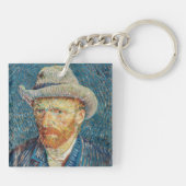 Van Gogh - Zelfportret met grijs Pet Sleutelhanger (Achterkant)