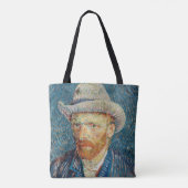 Van Gogh - Zelfportret met grijs Pet Tote Bag (Achterkant)