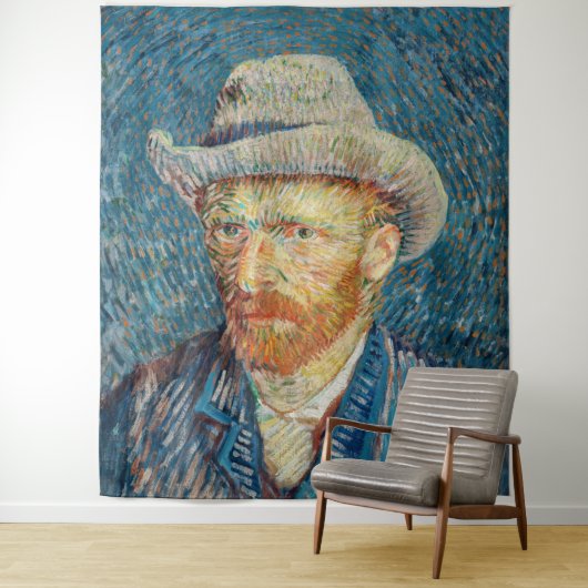 Van Gogh - Zelfportret met grijs Pet Wandkleed (In situ)