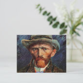 Van Gogh; zelfportret met grijs smeltPet Briefkaart (Staand voorkant)