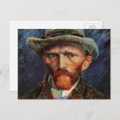 Van Gogh; zelfportret met grijs smeltPet Briefkaart (Voorkant / Achterkant)