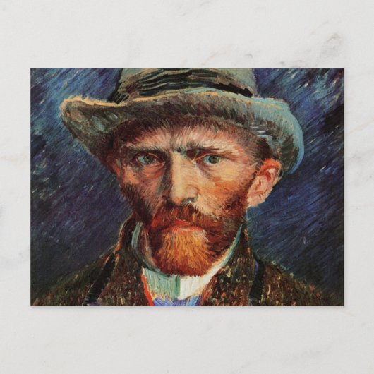Van Gogh; zelfportret met grijs smeltPet Briefkaart (Voorkant)