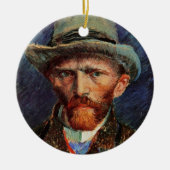 Van Gogh; zelfportret met grijs smeltPet Keramisch Ornament (Voorkant)