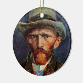 Van Gogh; zelfportret met grijs smeltPet Keramisch Ornament (Links)