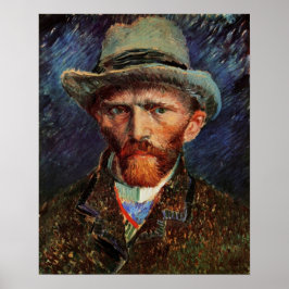 Van Gogh; zelfportret met grijs smeltPet Poster