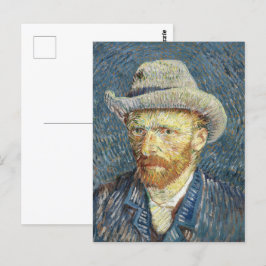 Van Gogh Zelfportret met grijs vilt Pet Briefkaart