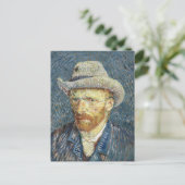 Van Gogh Zelfportret met grijs vilt Pet Briefkaart (Staand voorkant)