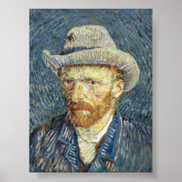 Van Gogh Zelfportret met grijs vilt Pet Poster