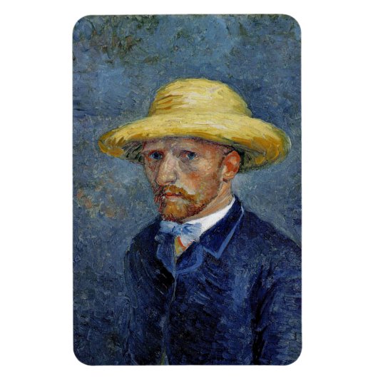 Van Gogh - Zelfportret met Pet Magneet (Verticaal)