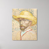Van Gogh Zelfportret met stro-pet Canvas Afdruk (Voorkant)