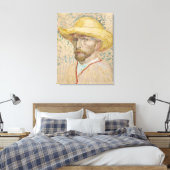 Van Gogh Zelfportret met stro-pet Canvas Afdruk (Insitu (Slaapkamer))