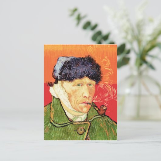 Van Gogh - Zelfportret met verbonden oor en pijp Briefkaart (Staand voorkant)