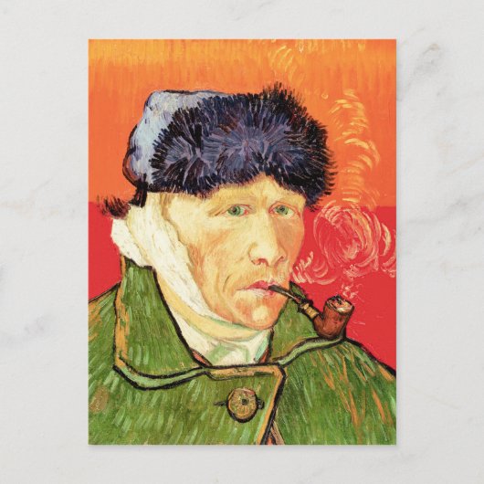 Van Gogh - Zelfportret met verbonden oor en pijp Briefkaart (Voorkant)