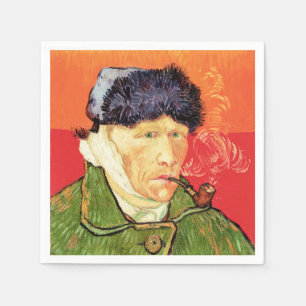 Van Gogh - Zelfportret met verbonden oor en pijp Servet