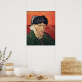 Van Gogh - Zelfportret met verbonden oor Poster (Keuken)
