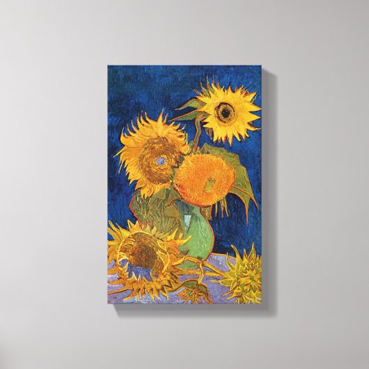  Van Gogh Zes Zonnebloemen Canvas Afdruk (Voorkant)