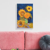  Van Gogh Zes Zonnebloemen Canvas Afdruk (Insitu (Woonkamer))
