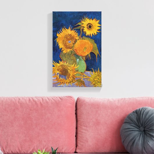 Van Gogh Zes Zonnebloemen Canvas Afdruk (Insitu (Woonkamer))