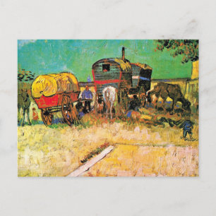 Van Gogh - Zigeunerkamp met paard en wagen, Briefkaart