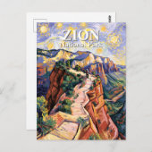 Van Gogh Zion Angels Landing Hiking Trail Custom Briefkaart (Voorkant / Achterkant)