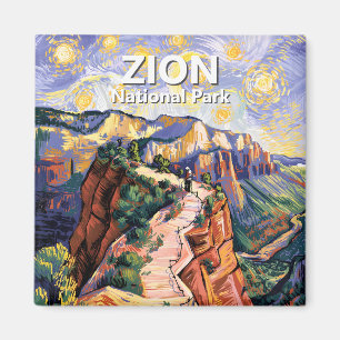 Van Gogh Zion Angels Landing Wandelroute Aangepast Magneet